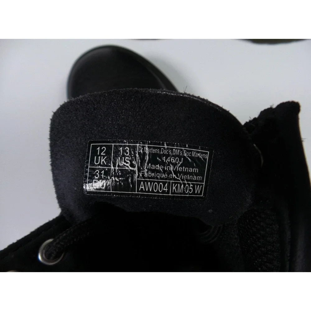 Dr Martens‎ Junior Shoes Youth Size 13 Black Leather Boots Zip Lace Up 1460J